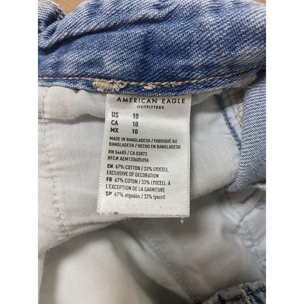 American Eagle Jean Mom Shorts Womens 10 High Rise Denim Relaxed Pleated Casual - Picture 7 of 11